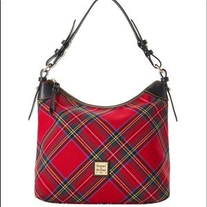 DOONEY & BOURKE TARTAN LARGE RED ERICA BAG WITH SMALL MATCHING WALLET!